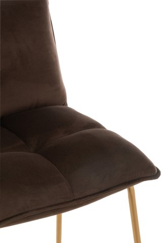 Chaise de Bar RATRI velours marron foncé / Pieds métal