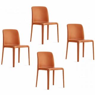 Lot de 4 Chaises BAYO plastique recyclé