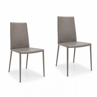 Lot de 2 Chaises BOHEME structure métal assise synderme cuir 