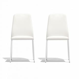 Lot de 2 Chaises CLUB structure métal assise tapissé aspect cuir 