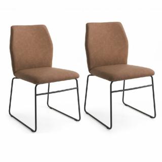 Lot de 2 Chaises HEXA structure luge métal 