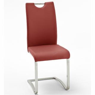 Lot de 4 chaises KILOU coloris rouge avec piètement luge