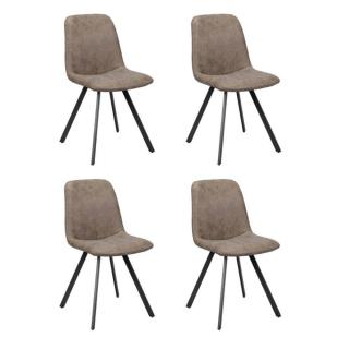 Lot de 4 chaises design MARC polyuréthane marron foncé