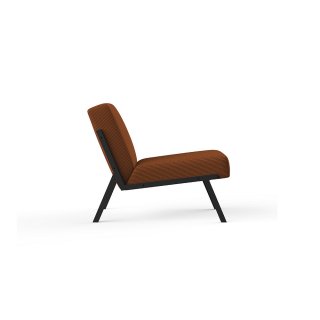 INNOVATION LIVING  Chaise design VIKKO pieds métal noir Tissu Corduroy Burnt Orange