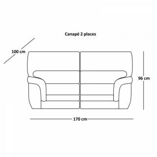 CLOE canapé cuir vachette 2 places blanc cassé
