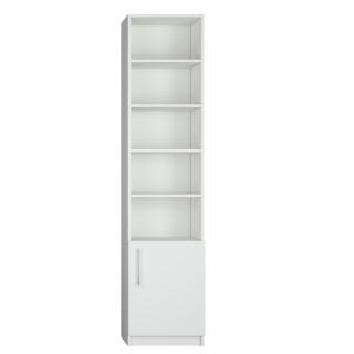 Armoire de rangement bibliothèque 1 porte basse blanc mat 50 x 50 cm profondeur