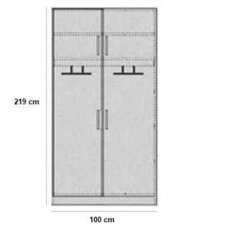 Armoire de rangement 2 tringles penderie 4 portes largeur 100 cm coloris taupe mat