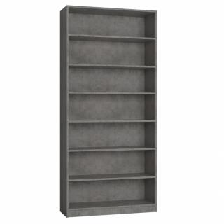Armoire de rangement bibliothèque gris béton L:100 x 35 H: 219 cm