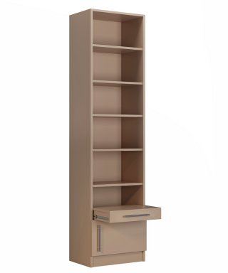 Colonne bibliothèque tablette chevet porte basse taupe mat profondeur : 42 cm