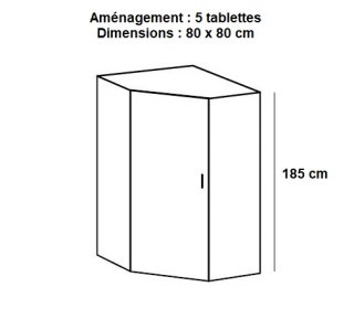 Composition d'angle rangement LUND blanc mat