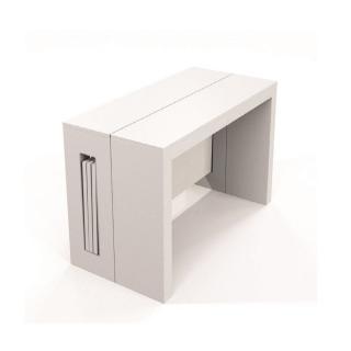Table console extensible 10 couverts TOPAZ 120 cm chêne blanc avec allonges intégrées OUTLET 