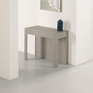 Table console extensible Design ODYSSE avec rallonges intégrées Gris Taupe/Structure Gris taupe Largeur 90cm 