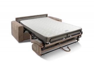 Canapé lit 3 places DREAMER convertible EXPRESS 140cm matelas 16 cm velours côtelé perle