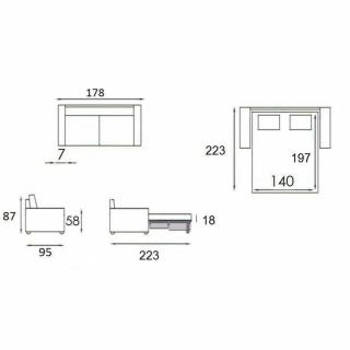 Canapé lit express ECLIPSE ELITE tweed gris silex sommier lattes 140cm assises et matelas mémoire de forme