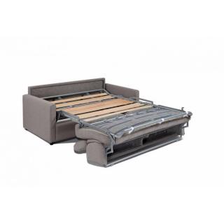 Canapé lit express ECLIPSE ELITE tweed gris silex sommier lattes 140cm assises et matelas mémoire de forme