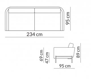 Ensemble canapés Hudson 3 places + 4 places piètement acier noir tissu personnalisable