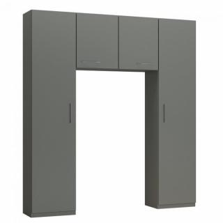 Ensemble de rangement pont 2 portes gris graphite mat largeur 200 cm