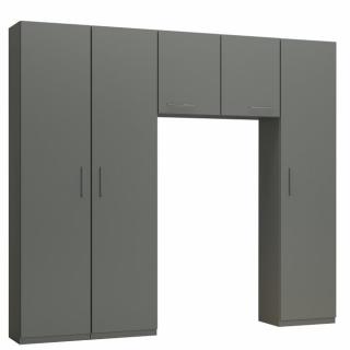Ensemble de rangement pont 2 portes gris graphite mat largeur 250 cm