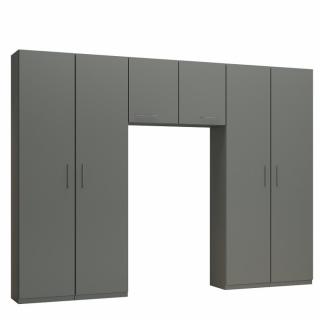 Ensemble de rangement pont 2 portes gris graphite mat largeur 300 cm