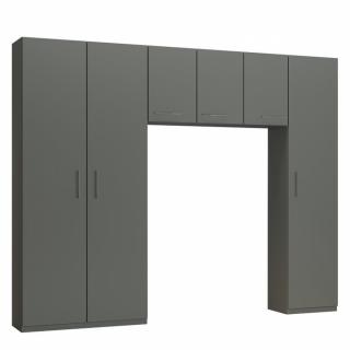 Ensemble de rangement pont 3 portes gris graphite mat largeur 280 cm