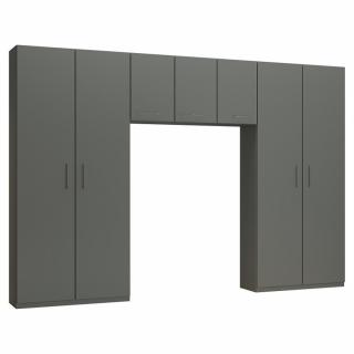 Ensemble de rangement pont 3 portes gris graphite mat largeur 330 cm