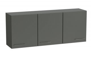 Ensemble de rangement pont 3 portes gris graphite mat largeur 250 cm