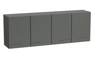 Ensemble de rangement pont 4 portes gris graphite mat largeur 370 cm