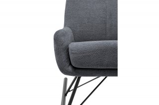 Fauteuil relax à bascule ADRIAN assise confortable pied métal noir tissu anthracite