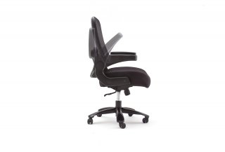 Chaise de bureau confortable & design au meilleur prix, Fauteuil de bureau  réglable RC5 PU noir pied acier chromé