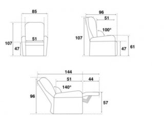 Fauteuil relax releveur électrique PERSAN Tissu Gris foncé / Gris clair