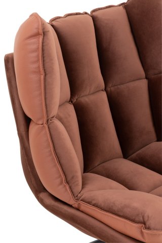 Fauteuil relax pivotant PIETRA tissu rouille