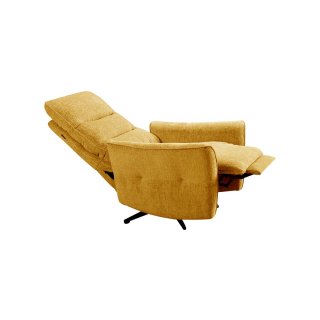 Fauteuil relax pivotant bi moteur ATTITUDE tissu chenillé ocre