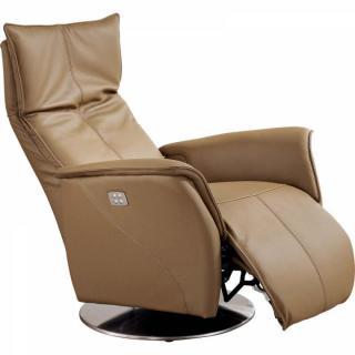 PREMIUM fauteuil relax électrique cuir vachette camel 