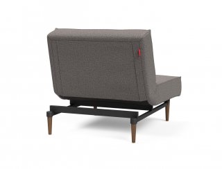 INNOVATION LIVING Fauteuil SPLITBACK STYLETTO convertible lit 90*115 cm pieds fuseau noyer tissu Mixed Dance Grey