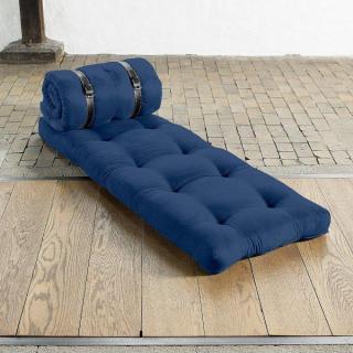 Chauffeuses Futon, canapés et convertibles, Chauffeuse 2 places BUCKLE UP  futon bleu azur couchage 140*200*24cm