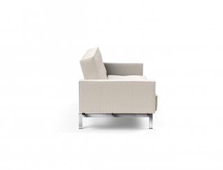 INNOVATION LIVING Canapé SPLITBACK pieds chromé avec accoudoirs convertible lit 115*210 cm tissu Bouclé Off White