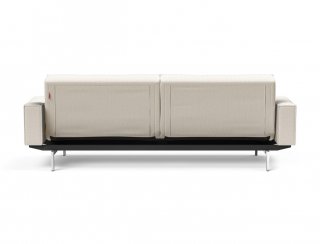 INNOVATION LIVING Canapé SPLITBACK pieds chromé avec accoudoirs convertible lit 115*210 cm tissu Bouclé Off White