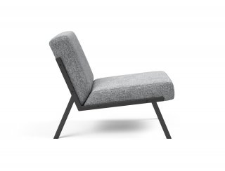 Chaise VIKKO pieds métal noir Tissu twist Granite 