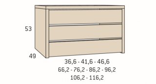 Option 16  pour intérieur d'armoire 96,2 cm hauteur 220 cm