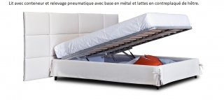 Lit coffre CARLA couchage 80x190 cm Cachemire gris