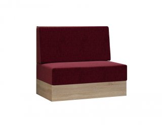 Composition lit escamotable chêne DYNAMO SOFA canapé intégré rouge 90*200 cm L : 201 cm