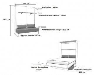 Armoire lit escamotable vertical GRIFFON OPTIMUM 