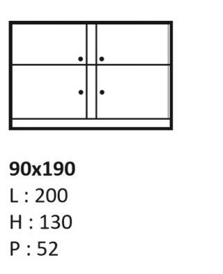 Lit relevable horizontal MELAMIX couchage 90x190cm 