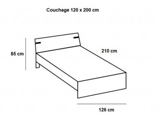 Lit tiroirs LISBURN style industriel 120 x 200 cm chêne poutre