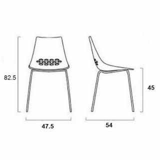 Lot de 2 chaises design JAM piétement métal chromé assise blanche et orange