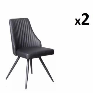 Lot de 2 chaises design FREEWAY piètement pivotant noir