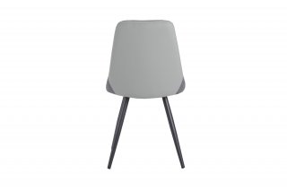 Lot de 4 chaises design COCOON piètement métal noir assise gris clair