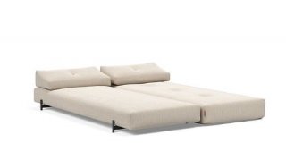 Méridienne design SIGMUND INDU  Blida, Sand Grey convertible lit 160*200 cm pieds Acier noir