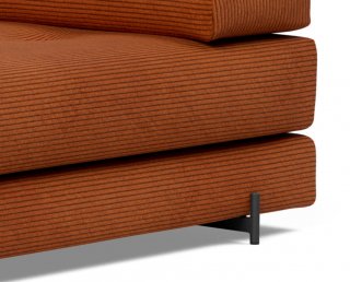 Méridienne design SIGMUND INDU Burnt Orange convertible lit 160*200 cm pieds Acier noir