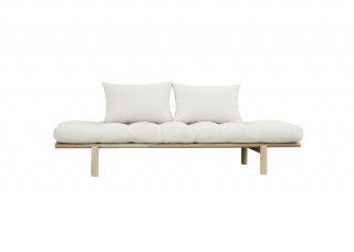 Méridienne futon PACE en pin coloris naturel couchage 75*200 cm.